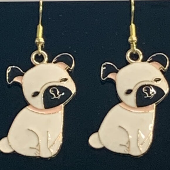 Pug Earring, Dog Earring, Gift Idea, Fur Baby Earring, Novelty Earring, Pet - Picture 1 of 5